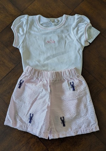 NWT Size: 3-6 Month Kissy Kissy Top & NWOT Nantucket Shorts w/ Lobsters - Picture 1 of 10