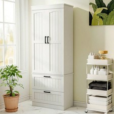 Kitchen Pantry Cupboard,Tall Storage Cabinet with 2 Doors 3 Shelves & 2 Drawers