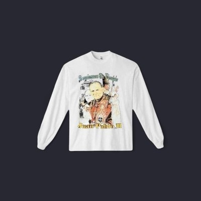 Yeezy Szn9 White Pope Juan Pablo II Rare Shirt Size 1 Small 