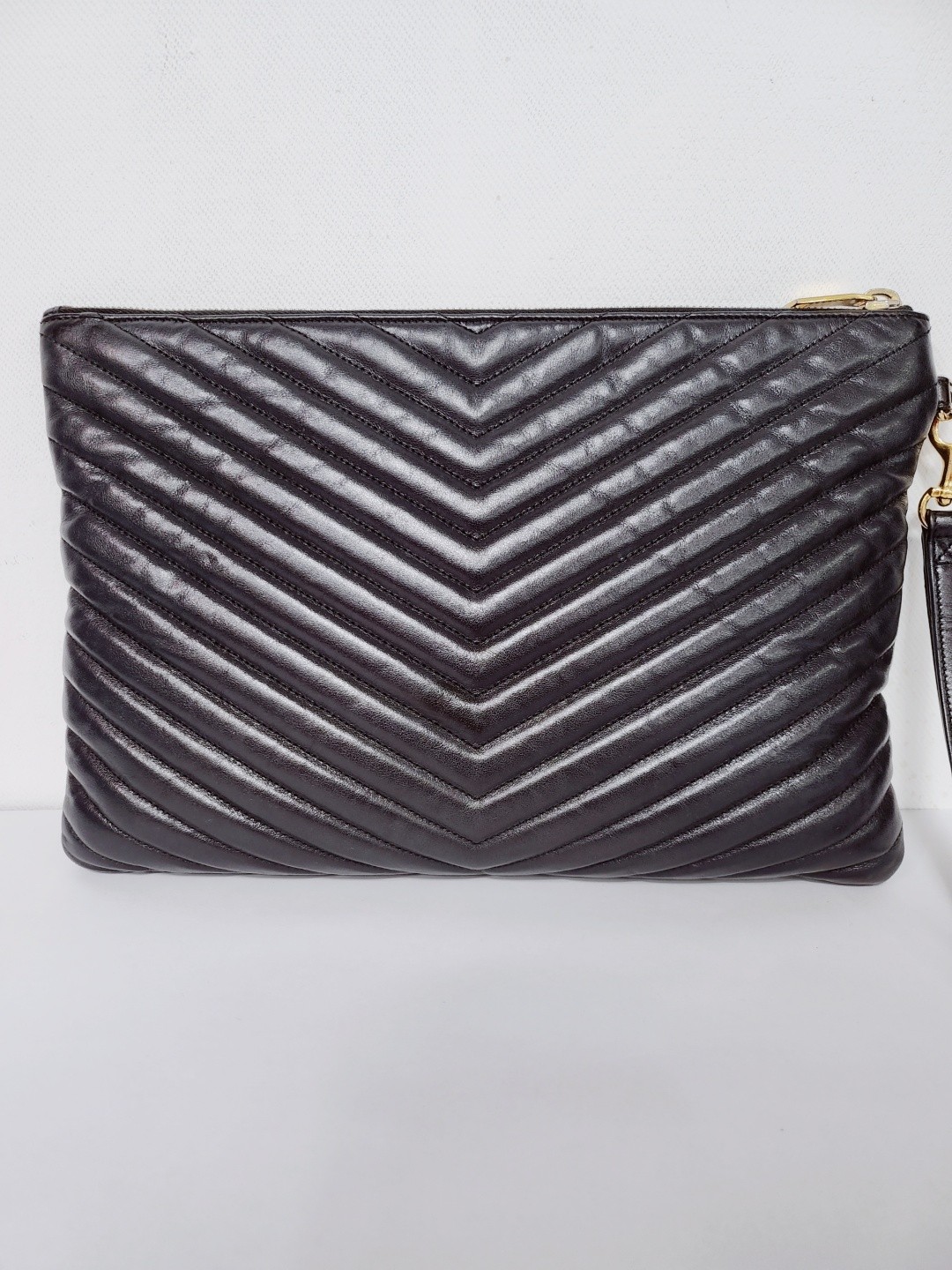 Borsa pochette Saint Laurent Matelassé monogramma oro cinturino ferramenta 30x20 5 65053332