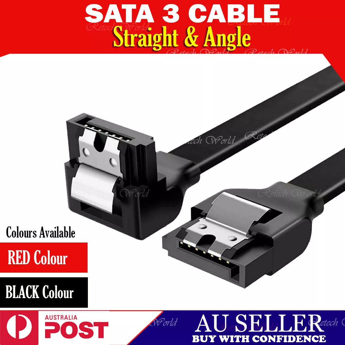 SATA 3 Data Cable III 3.0 Adapter 6gbps for SSD HDD Angle Lead Clip Hard  Drive