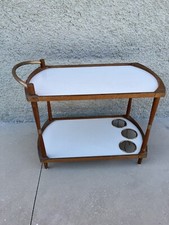 Carrello Bar Vintage Anni 50 60 Legno Formica Bianca Portavivande Design Italia