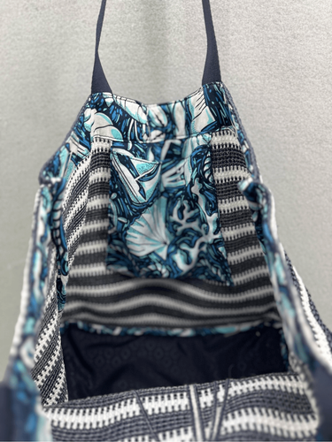 NWOT Vera Bradley Womens Navy White Blue Striped Shore Enough Straw Tote Bag - Bild 5 von 9
