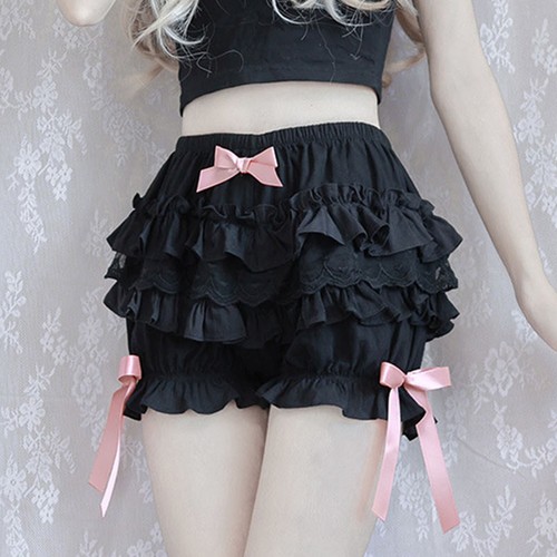 Women's Frilly Lace Shorts Lolita Pretty Bowknot Bottoms Pajamas Ruffled Bloomer - Picture 16 of 26