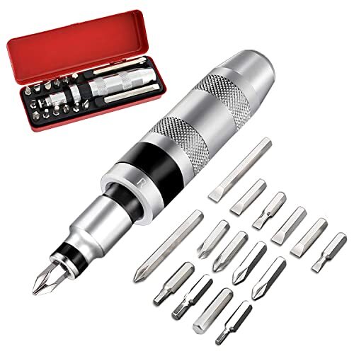 16 Pezzi Set Cacciavite a Percussione, Set Giraviti Contiene 15 Pcs Punte (B5v) - Foto 1 di 1