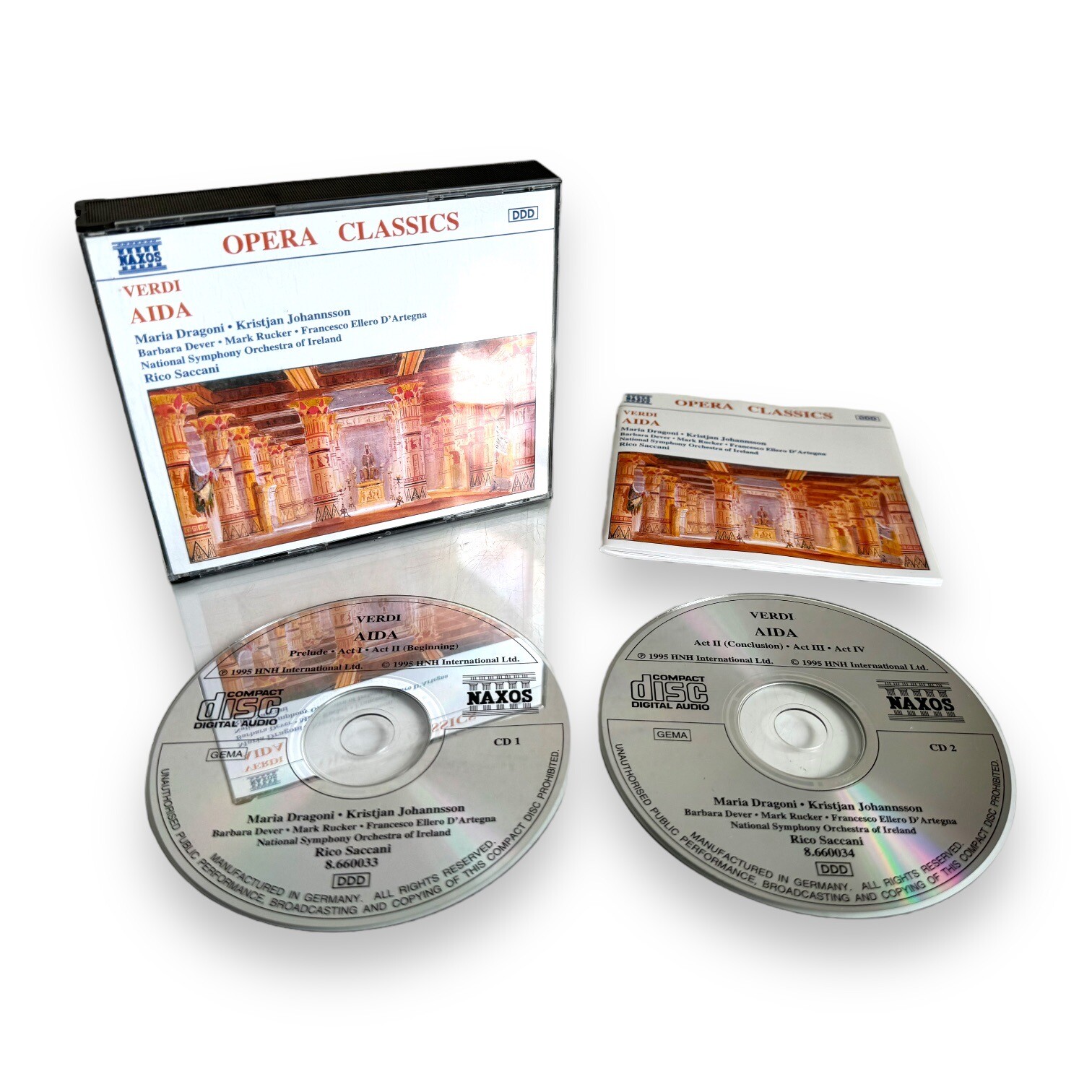 Naxos Opera Classics 2 CD CDs Verdi Aida 1995 Maria Dragoni Kristjan Johannsson
