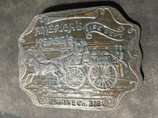 Vintage Americas heros fire dept engine co. 318 buckle