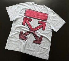 Auth Mens OFF-WHITE SS21 Big Logo Gray Cotton...