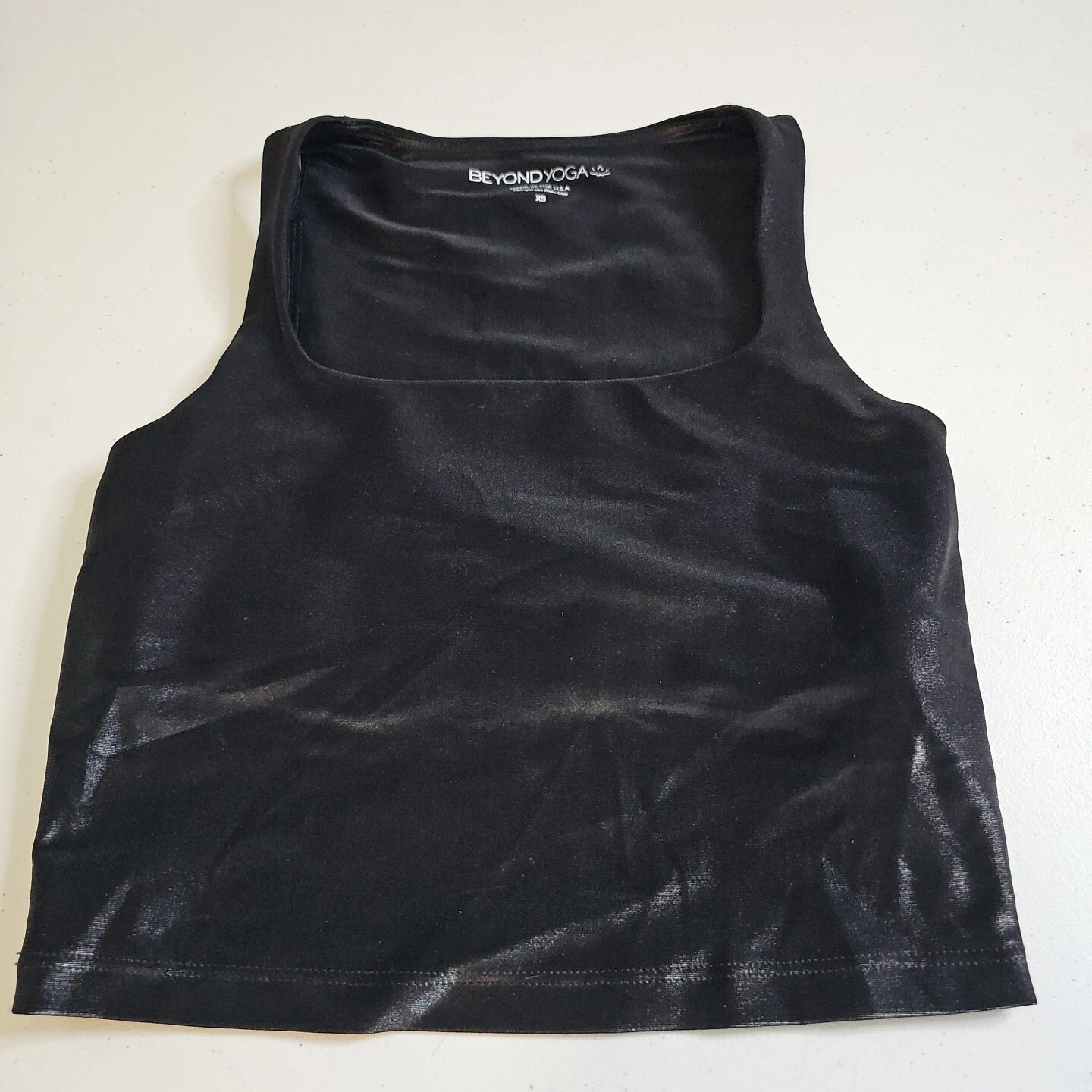 beyond-yoga metallic shimmer crop tank-top