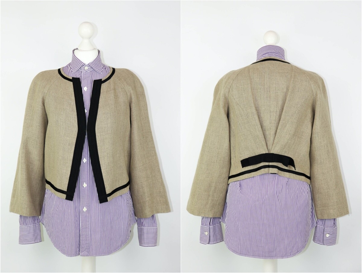 Women's D&G Dolce & Gabbana Beige Linen Kimono Blazer Jacket Coat