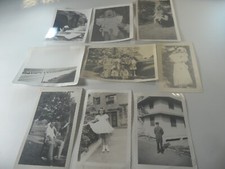 13F3 Vintage estate photo lot of 9 photos 1940/50's car kids baby military camp