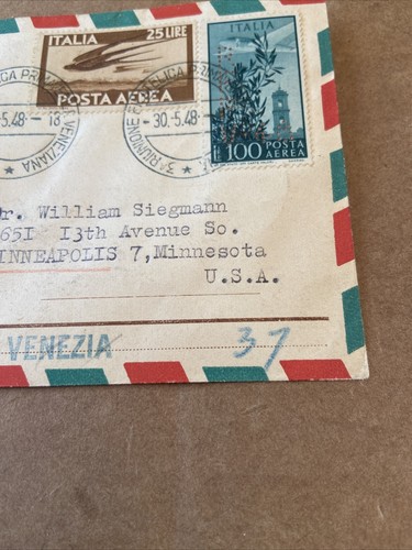 Italia Venezia Roma New York Italia Maggio Borsa Filatelica 4 Francobolli Lettera #10 B - Foto 7 di 12