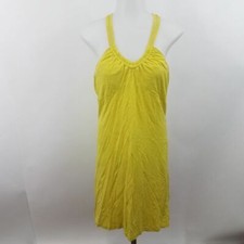 Athleta Dress S Shift Racer Back Lime Green Yellow Ruched A-line Sleeveless
