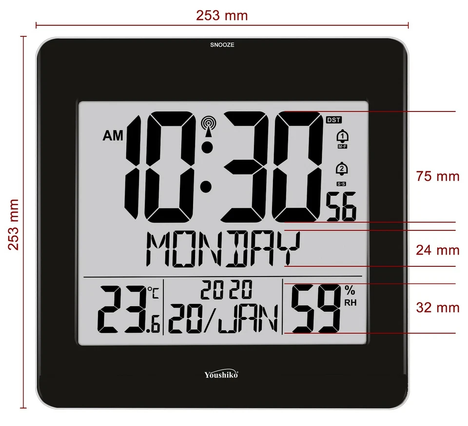 Radio Controlled  Wall Clock  MSF Digital UK & Ireland Version Jumbo LCD - Image 3 of 4