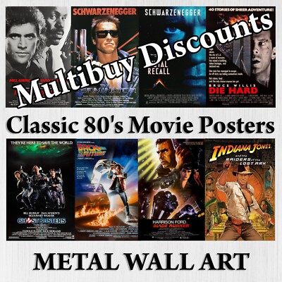 80er Klassiker Filmplakate Film Memorabilia METALL Schild Retro Vintage Kino Wand