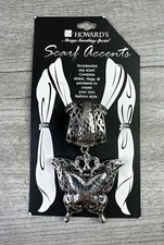 New HOWARDS Scarf Accents Fashion Slide Jewelry Ring Butterfly Pendant Silver