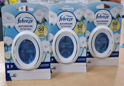 3 X FEBREZE 2 IN 1 BAD HOME OFFICE LUFTERFRISCHER BAUMWOLLE FRISCH 7,5 ML