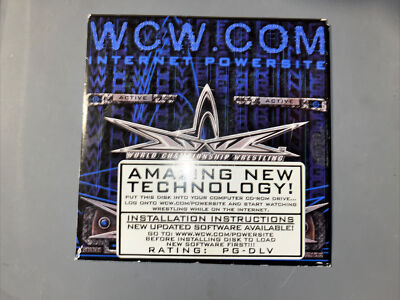 Vintage WCW.com Internet Powersite Powerdisk Cyber-ring CD-ROM Disk & Case 12