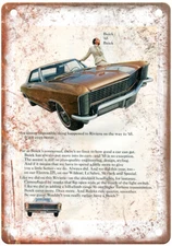 Vintage 1965 Buick Riviera Auto Ad Reproduction Metal Sign A10897