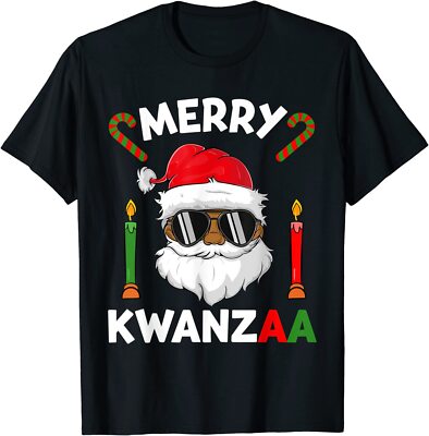 African Christmas Shirts Merry Kwanzaa Santa Clauss Unisex T-Shirt