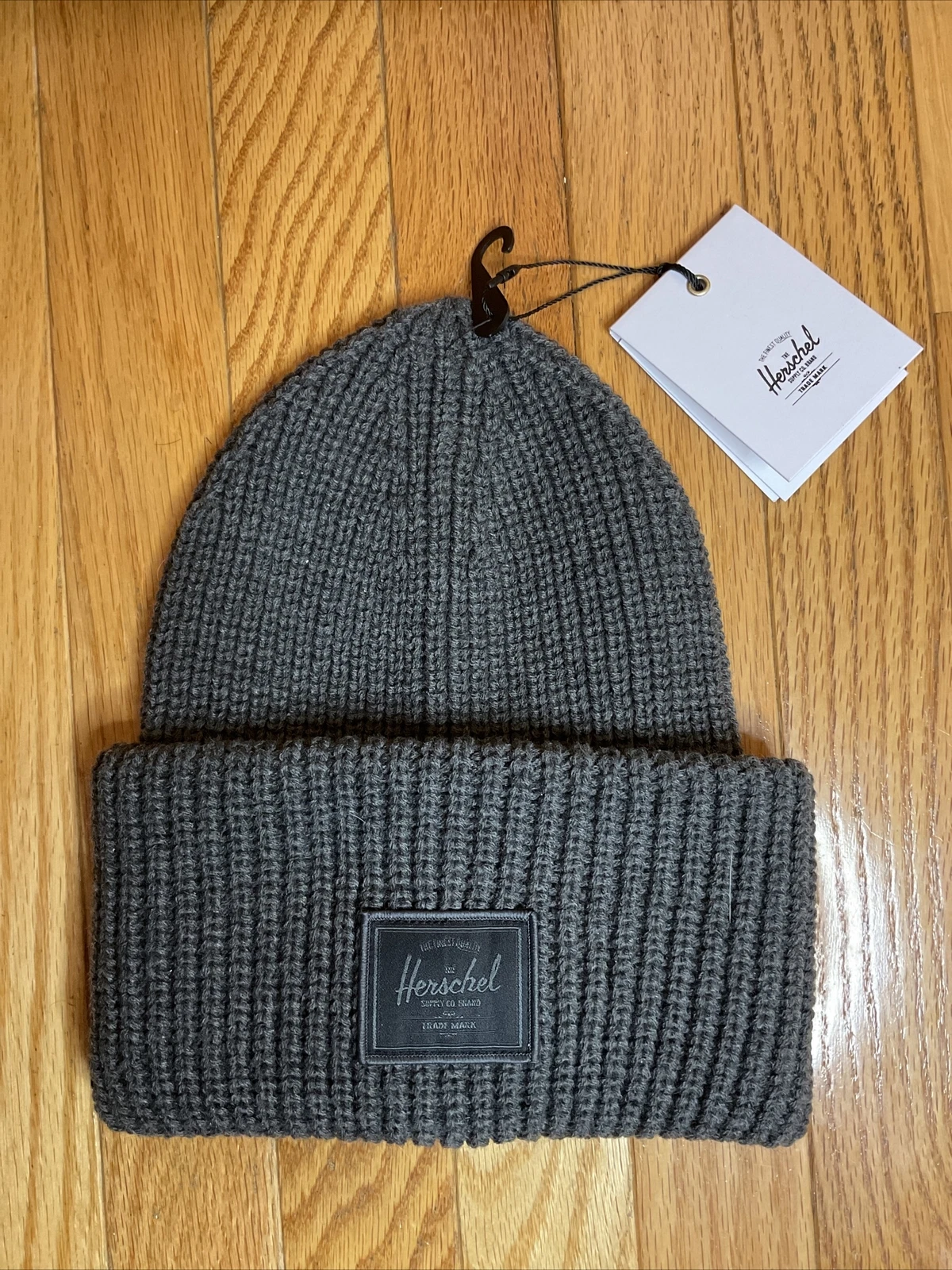 New With Tags Herschel Supply Co. Knitted Beanie - Juneau Charcoal Grey Gray Hat