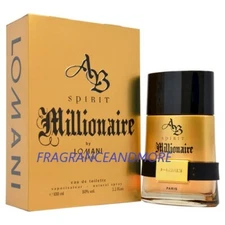 LOMANI AB SPIRIT MILLIONAIRE COLOGNE FOR MEN 3.3 OZ 100 ML EAU DE TOILETTE SPRAY