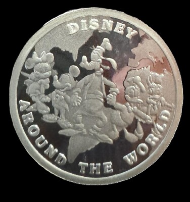 1988 Disney Around the World Snow White Peter Pan 1 oz .999 Silver
