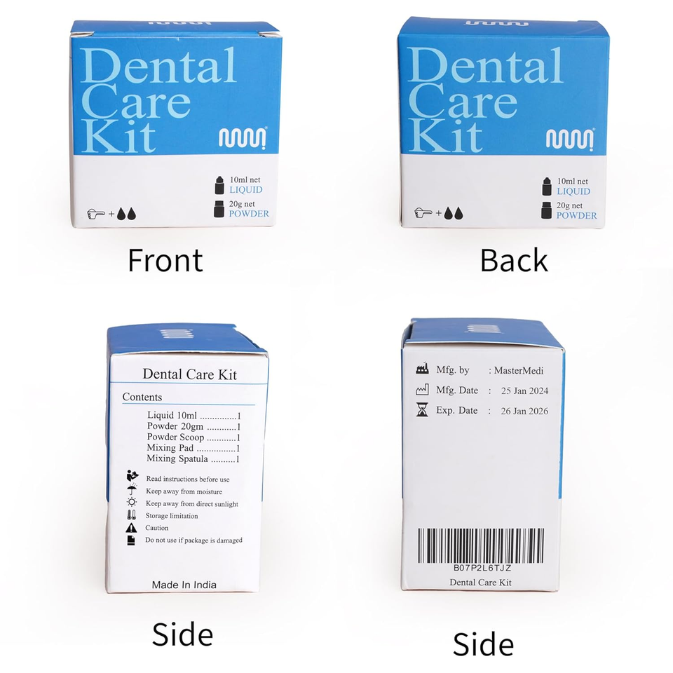 Mastermedi Zinc Oxide Eugenol Cement Dental Care Kit Glue for Crowns