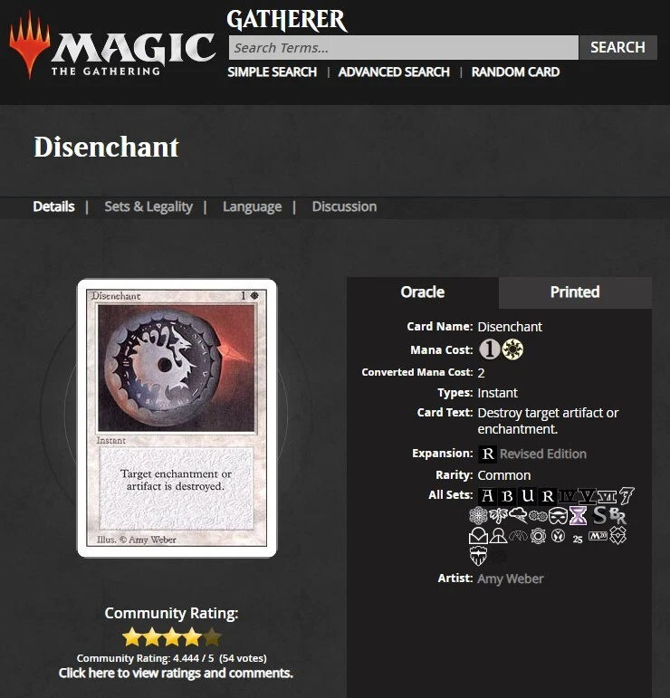 1994 MtG Magic the Gathering Revised Disenchant Vintage PSA 10 Gem Mint POP 13 - Image 4 of 4