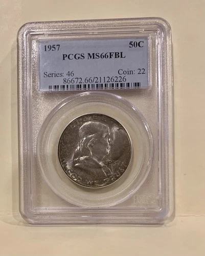 1957-P PCGS MS66 FBL Franklin Half Dollar 50C