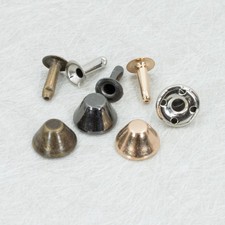 4 St Taschenf&uuml;&szlig;e Befestigung als Hohlnieten aus Metall  12mm x 7mm