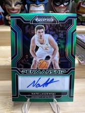 Nate Laszewski Auto Green College Penmanship 2022-23 Panini Prizm Draft Picks