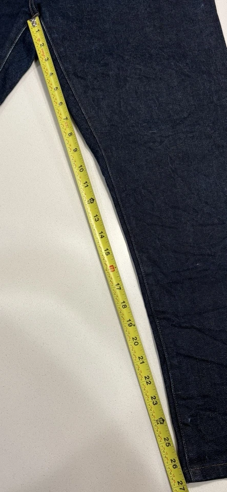 Jeans masculino Uniqlo Kaihara selvedge azul reto slim fit stretch 36 x 30 - Imagem 3 de 4