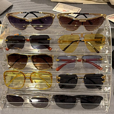 Mainly costume Sunglasses Lot. Kenneth Cole, Kings 7, others. With display