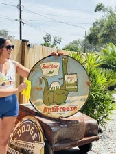 Porcelain Sinclair Antifreeze Advertising Sign 28 In