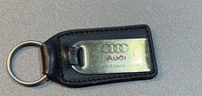 GENUINE AUDI MAIN DEALER CAR KEY FOB KEY RING LEATHER / METAL & ENAMEL HATFIELD