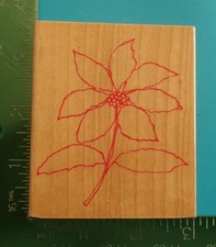 Hero Arts WATERCOLOR POINSETTIA OUTLINE Rubber Stamp Christmas Flower H3712