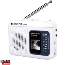 Modern TR606 Tape Player  Recorder with Dual Power Supply - White Design