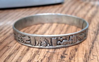 Sterling Taxco Zodiac Bracelet Vintage Mexico Bangle