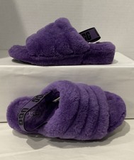 UGG 1095119 Fluff Yeah Women  s Sz 6 Slippers Sandals Sling Back Open Toe Purple