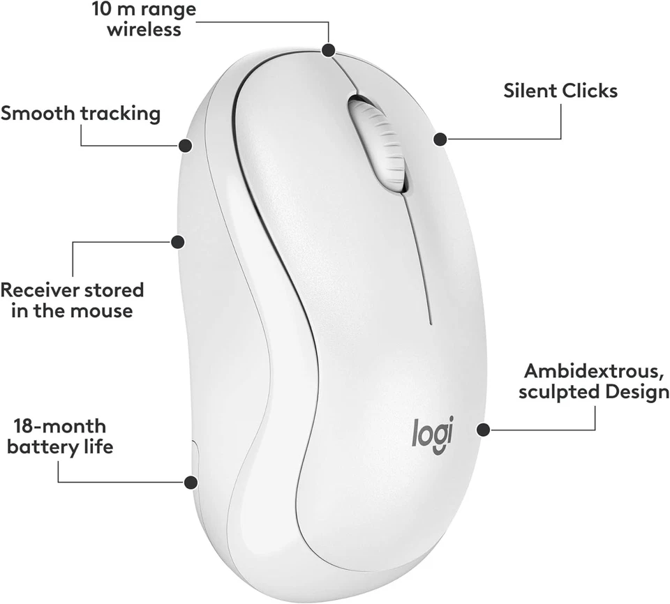 Logitech MK295 Silent Wireless Mouse & Keyboard Combo with SilentTouch Technolog - Image 4 of 4