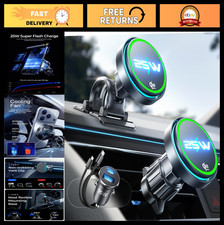 25W Magnetic Wireless Car Charger with Smart Cooling Fan, Qi2 Fast Charging Moun
