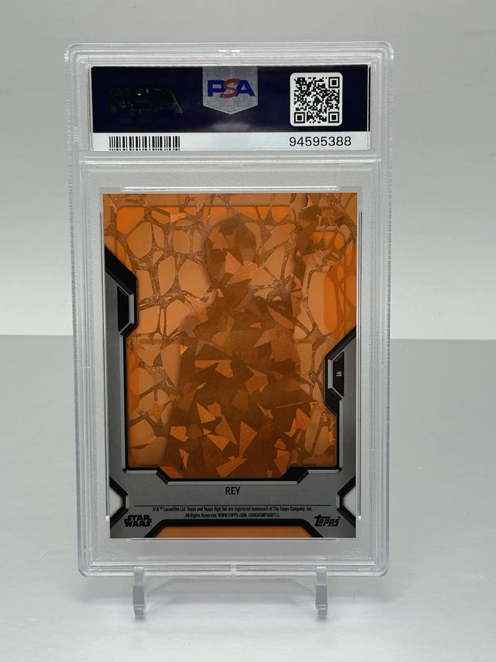 2023 Topps Star Wars High Tek 16 Rey Krykna Orange Diffractor 4/25 PSA 9 Mint - Image 2 of 2