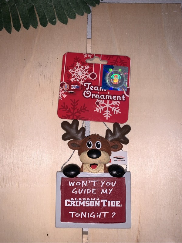 Collectible Alabama Crimson Tide Christmas Tree Ornament Decor Deer NWT’s