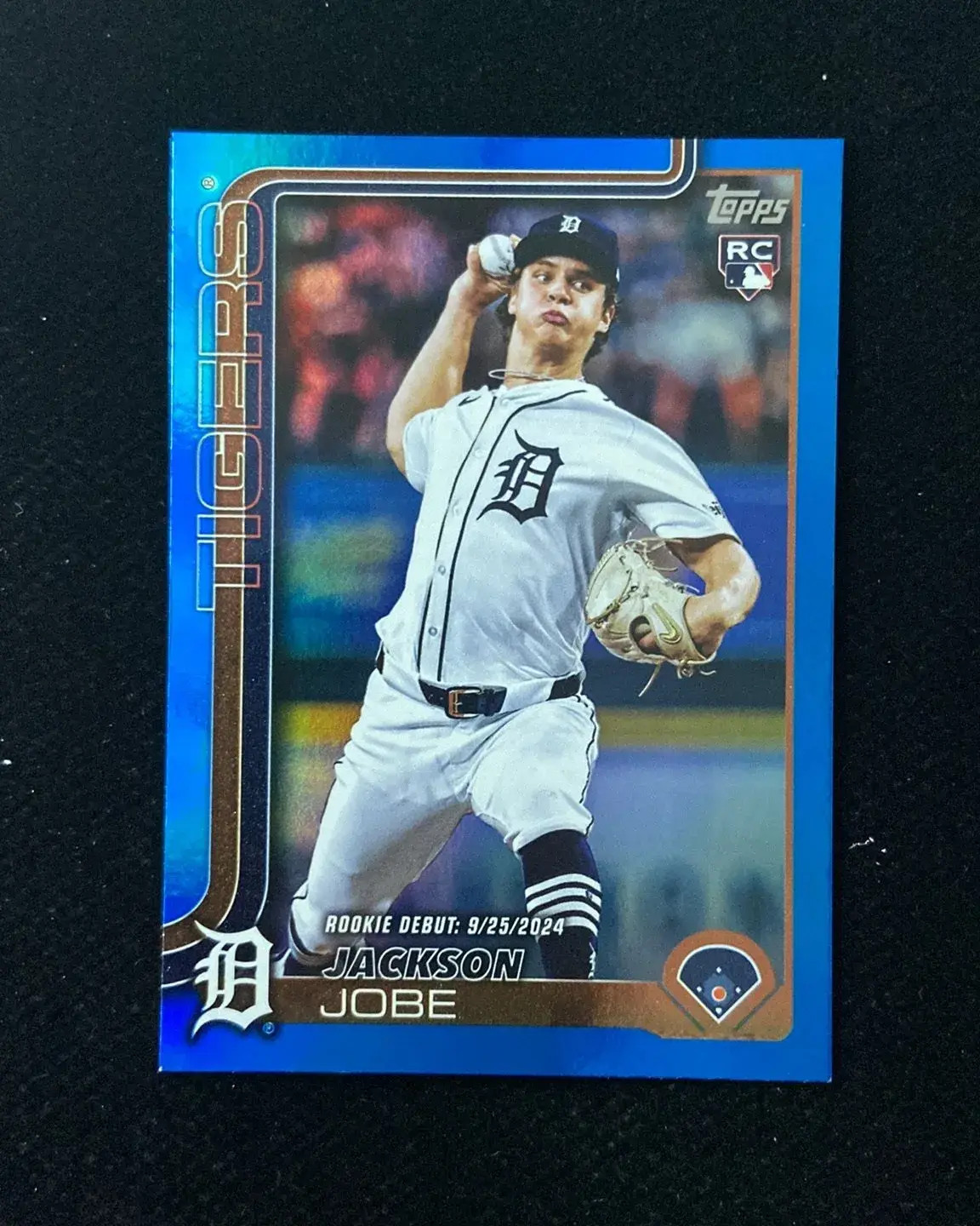 2025 Topps Update Series Jackson Jobe #US193 Blue Rainbow 93/150 RC Tigers HD