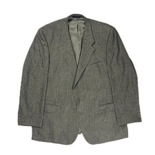 Vtg Burberrys' grey houndstooth 100 Pure Silk Sport Coat blazer mens 46R