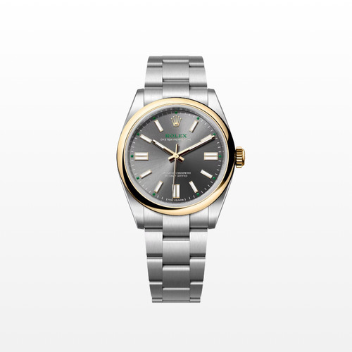 Unworn 2026 Rolex Oyster Perpetual 41mm, 18k YG & SS, Slate, 134303-0001