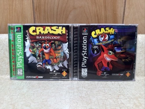 Crash Bandicoot & Crash Bandicoot  2  PS1 (Sony Playstation 1) CIB Complete