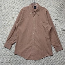 Brooks Brothers Shirt Mens 16 32/33 Orange Check Button Down Supima Cotton