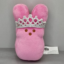 PEEPS Pink Bunny Princess Plush 5.5" Just Born Silver Crown Easter 2022 Stuffed